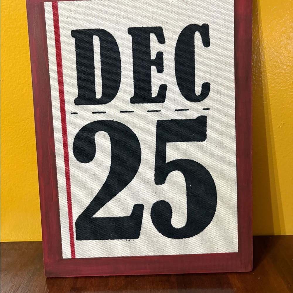 Red and White DEC 25 Wall Art
